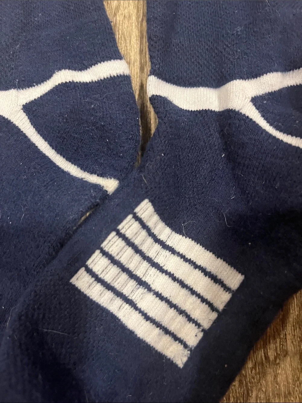 Kids Navy Crew Socks with White Accents